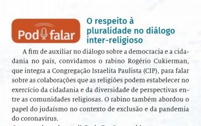 Rabino Rogério fala sobre respeito à pluralidade no diálogo inter-religioso em podcast dos Jesuítas do Brasil